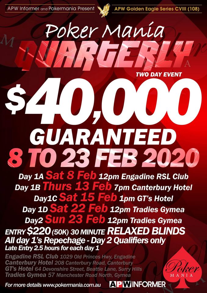 Pokermania 1 Texas Holdem Poker Cash Games Sydney